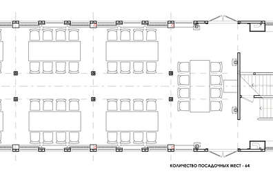 Рассадка на нижней палубе на 64 человека