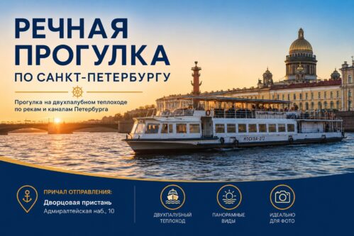 Речная прогулка на теплоходе по Санкт-Петербургу