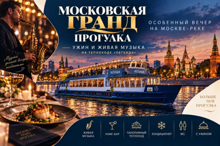 Речная прогулка «Московская Гранд прогулка» с музыкальной программой и ужином