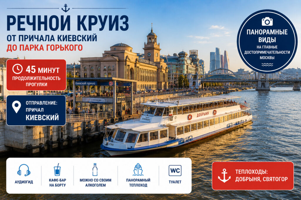 Речной круиз от причала Киевский до Парка Горького
