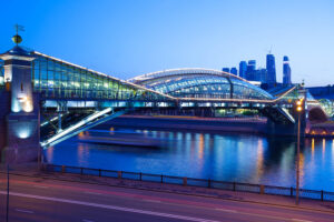 cityscape of the Moscow city at night